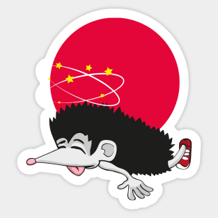 knocked out hedgehog Sticker